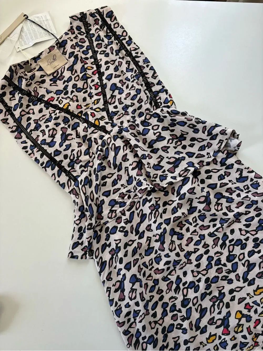 Lucille NWT Made In Italy Animal Print Dress 42